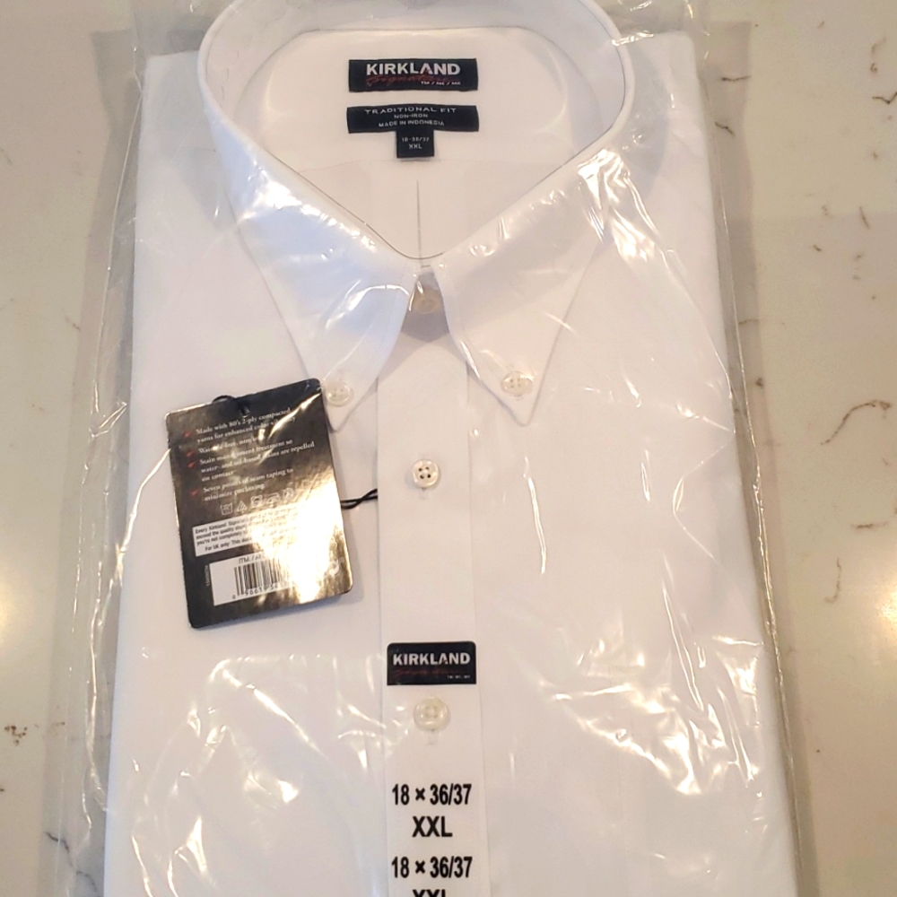NWT XXL White Cotton Dress Shirt